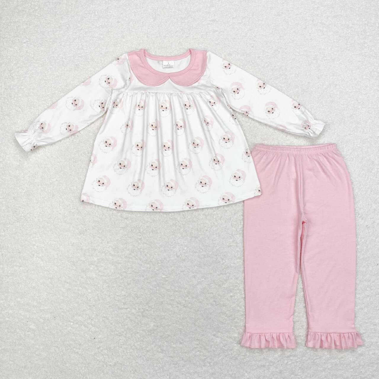 Santa Pink Print Sisters Christmas Matching Clothes