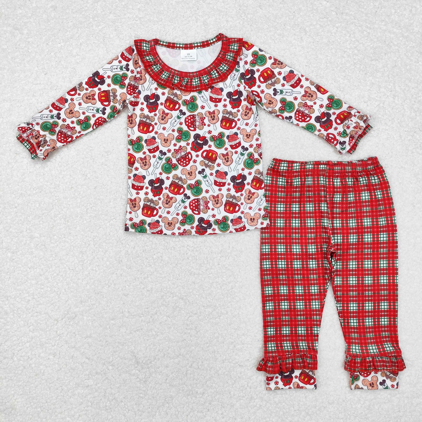 Cartoon Mouse Cookie Candy Print Family Christmas Pajamas Matching Clothes