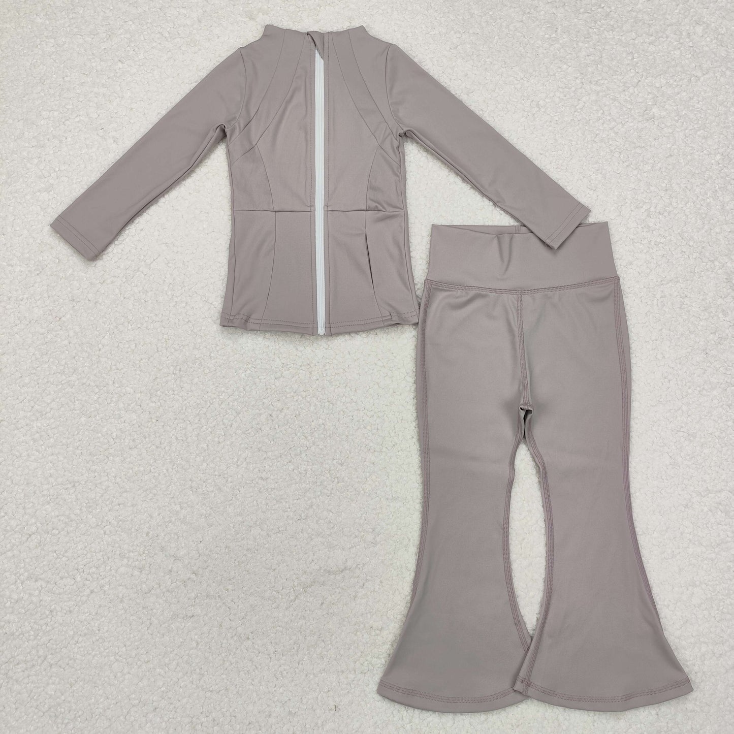 9 Solid Colors Zipper Jackets Top Bell Pants Girls Yoga Outfits Sisters Sports Clothes Set