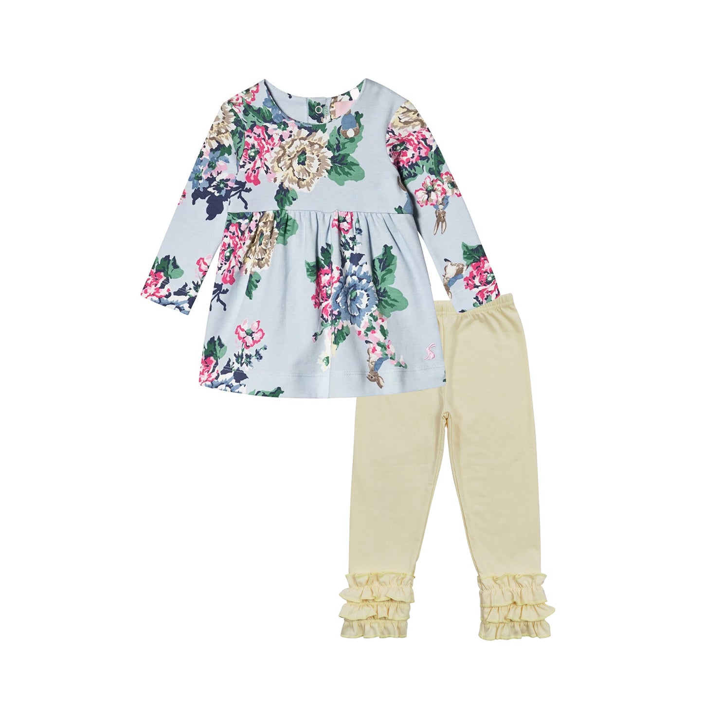 (Pre-order)GLP2209 Flowers Tunic Top Yellow Pants Girls Clothes Set