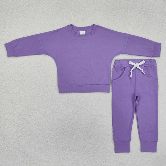 GLP2249 Purple Color Girls Pockets Sports Clothes Set
