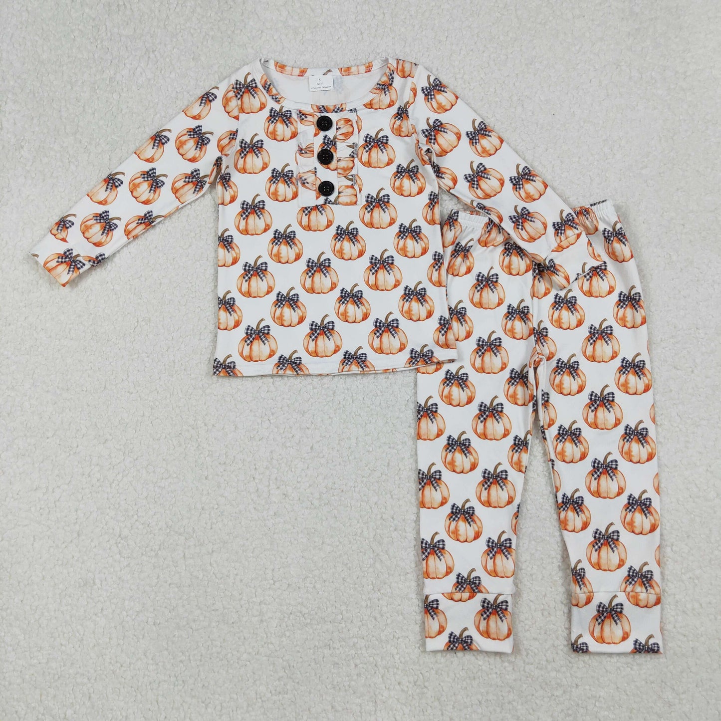 Pumpkin Bows Girls Fall Clothes Sisters Matching Wear