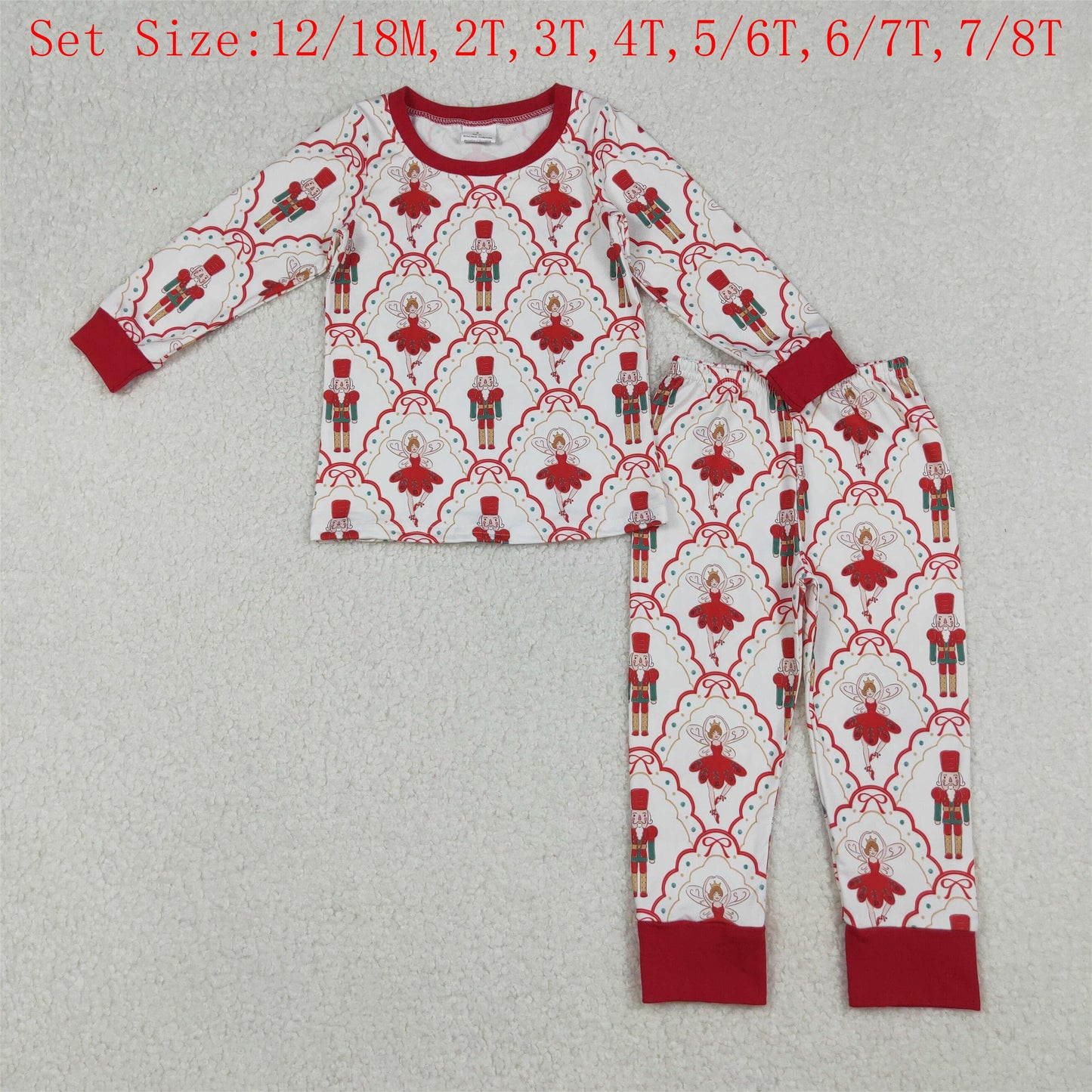 GLP2808 Nutcracke* Soldier Print Girls Christmas Pajamas Clothes Set