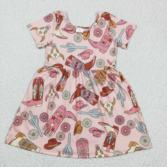 (Promotion)Girls western print summer dress    GSD0205