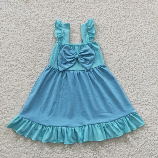 GSD0341 Girls blue princess design cotton summer dress