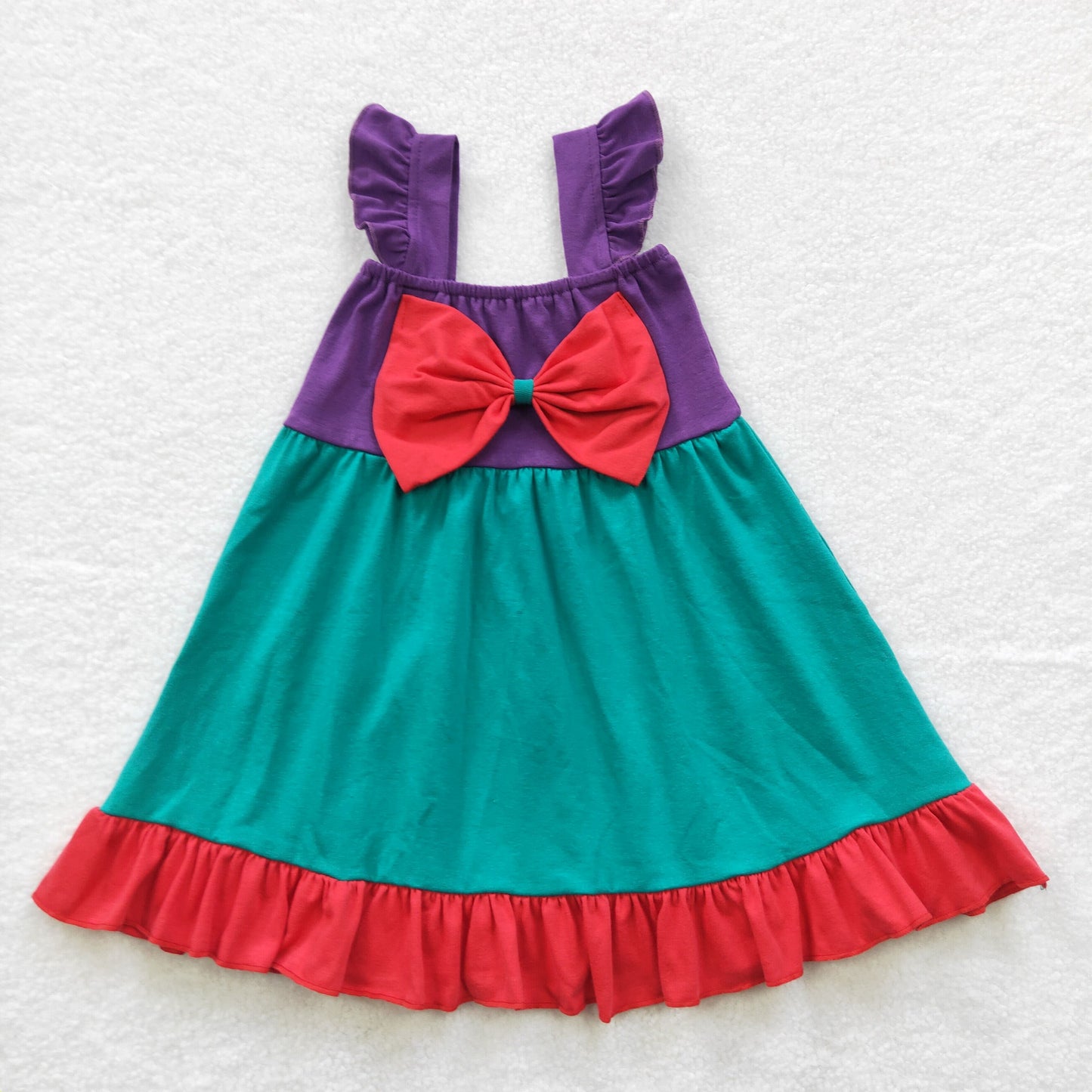 6 Colors Cotton Princess Design Girls Summer Dress Sisters Wear
