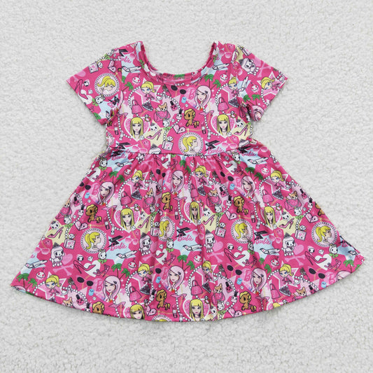 GSD0381 Girls hot pink BA summer dress
