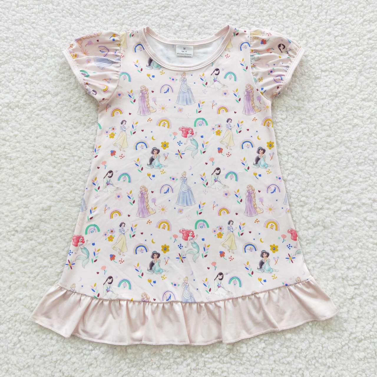 GSD0427 Rainbow flowers princess knee length dress