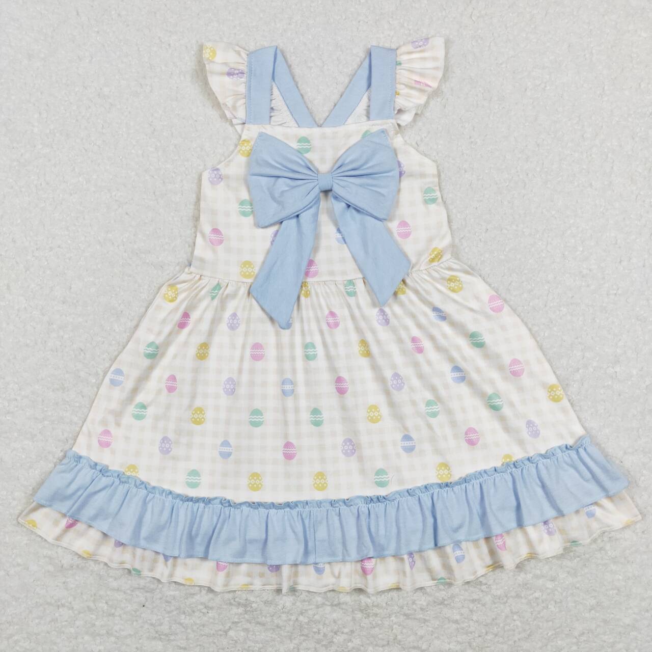 Colorful Eggs Print Sisters Easter Matching Clothes