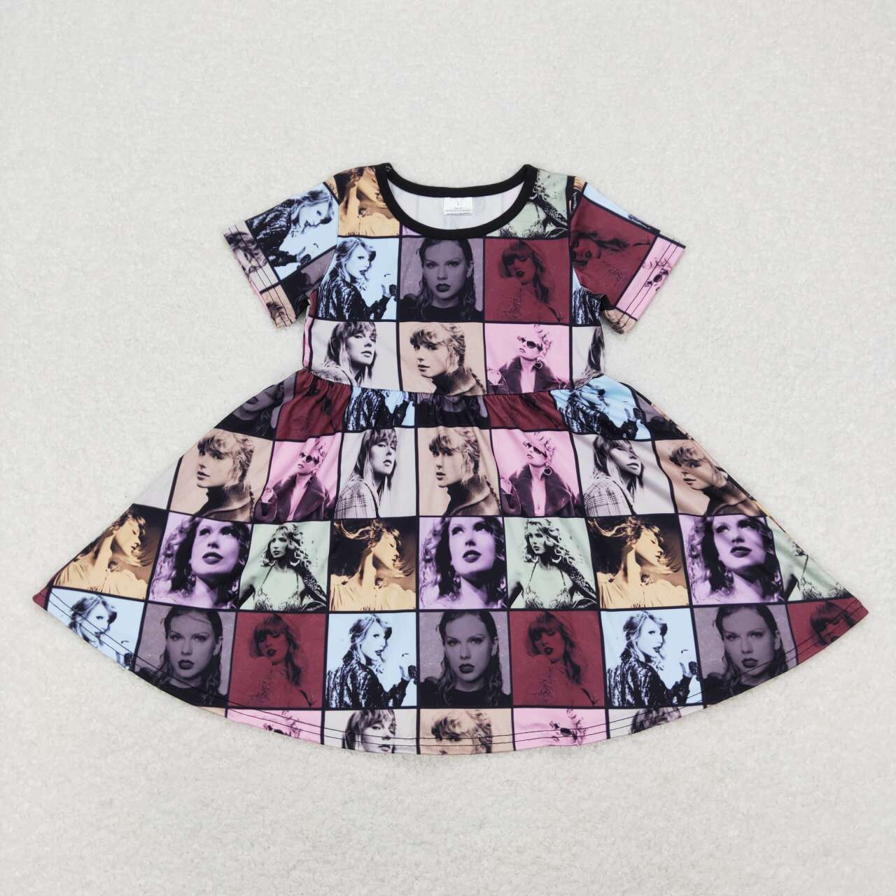 8 Print Singer Swifite Design Girls Summer Knee Length Dress Sister Wear