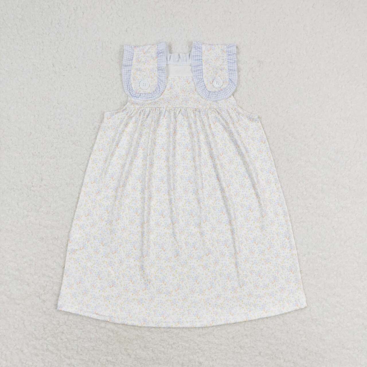 GSD1046 Small Flowers Print Girls Knee Length Summer Dress