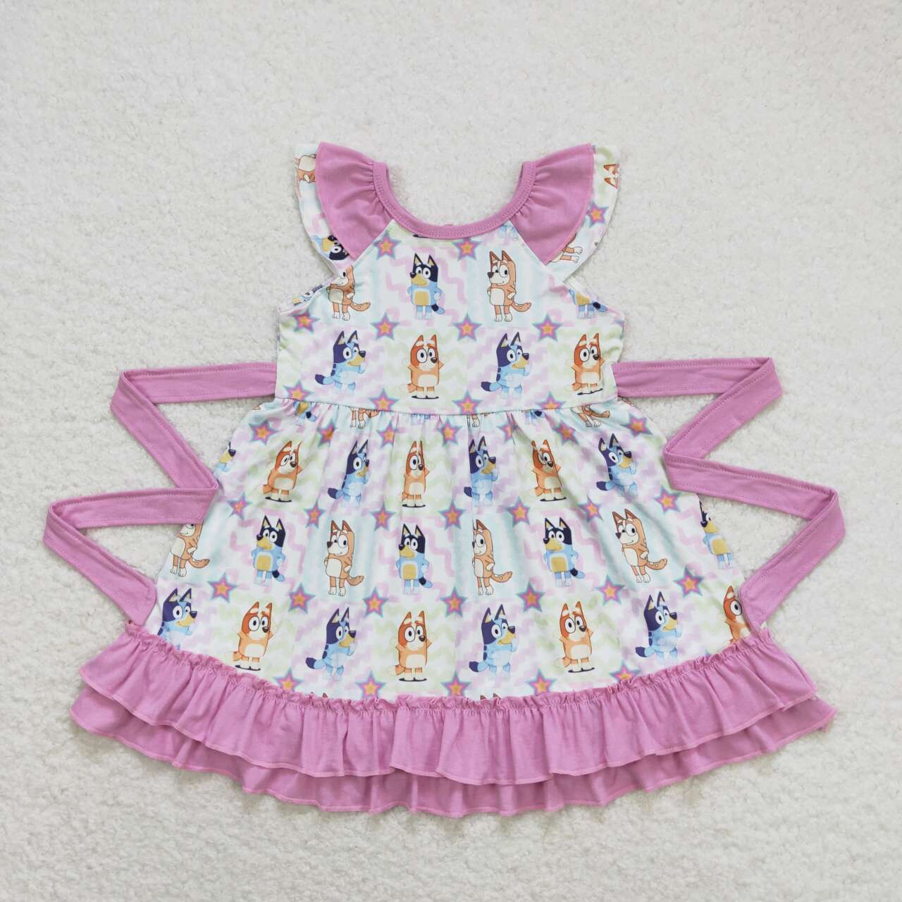 Cartoon Dog Stars Print Sisters Summer Matching Clothes