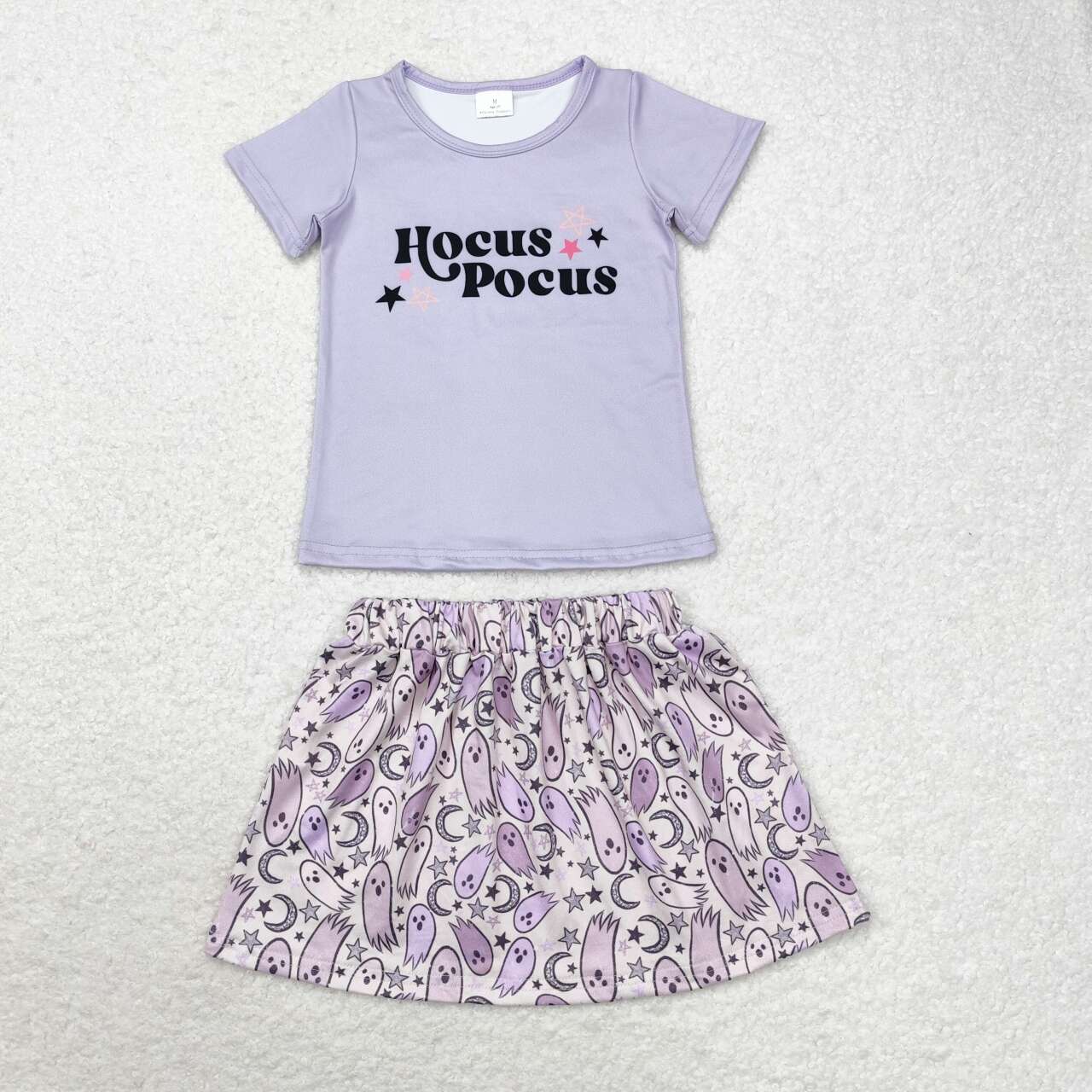 GSD1398 Movie Witches Stars Top Ghost Skirts Girls Halloween Clothes Set