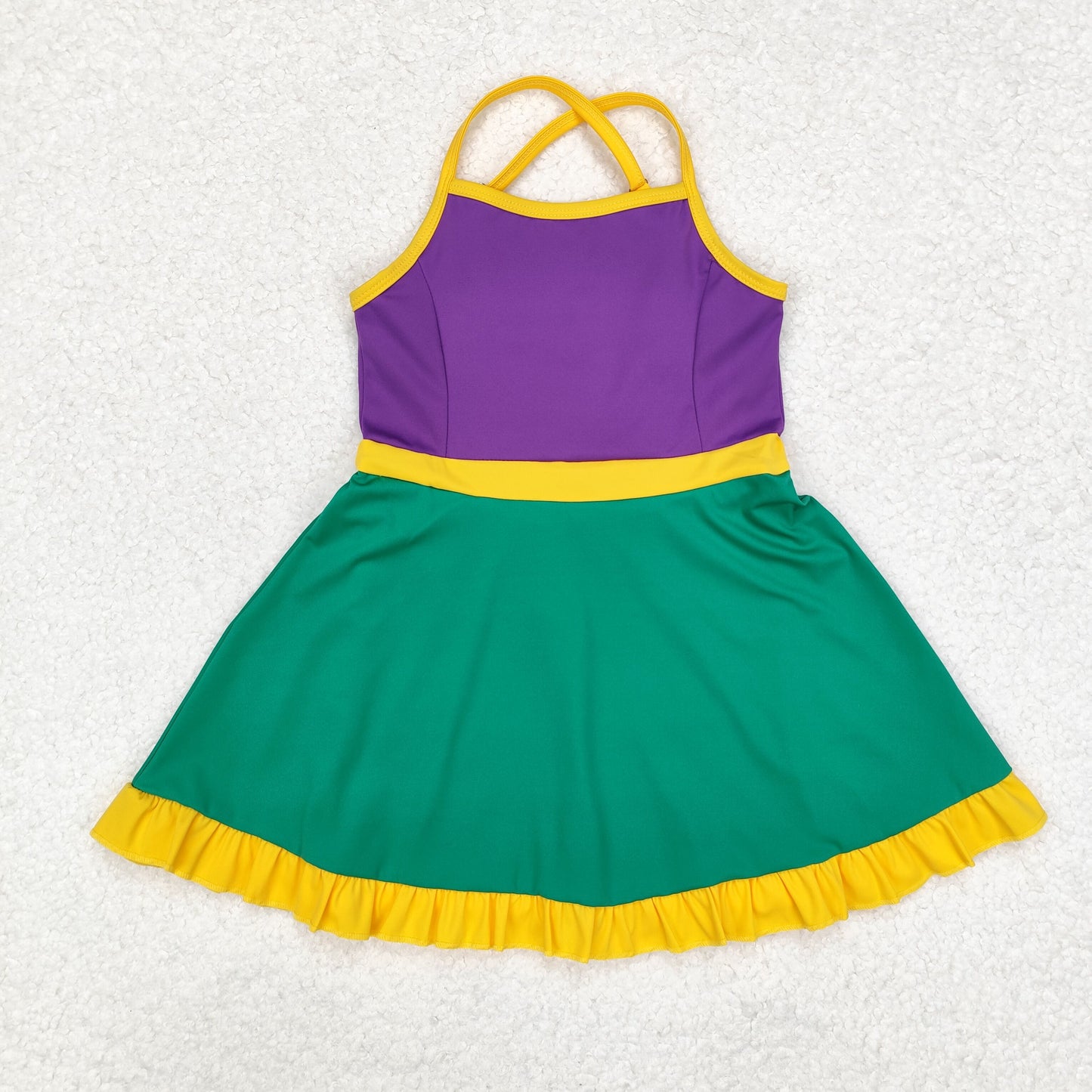 4 Styles Purple Green Yellow Color Girls Mardi Gras Yoga Clothes Sisters Wear