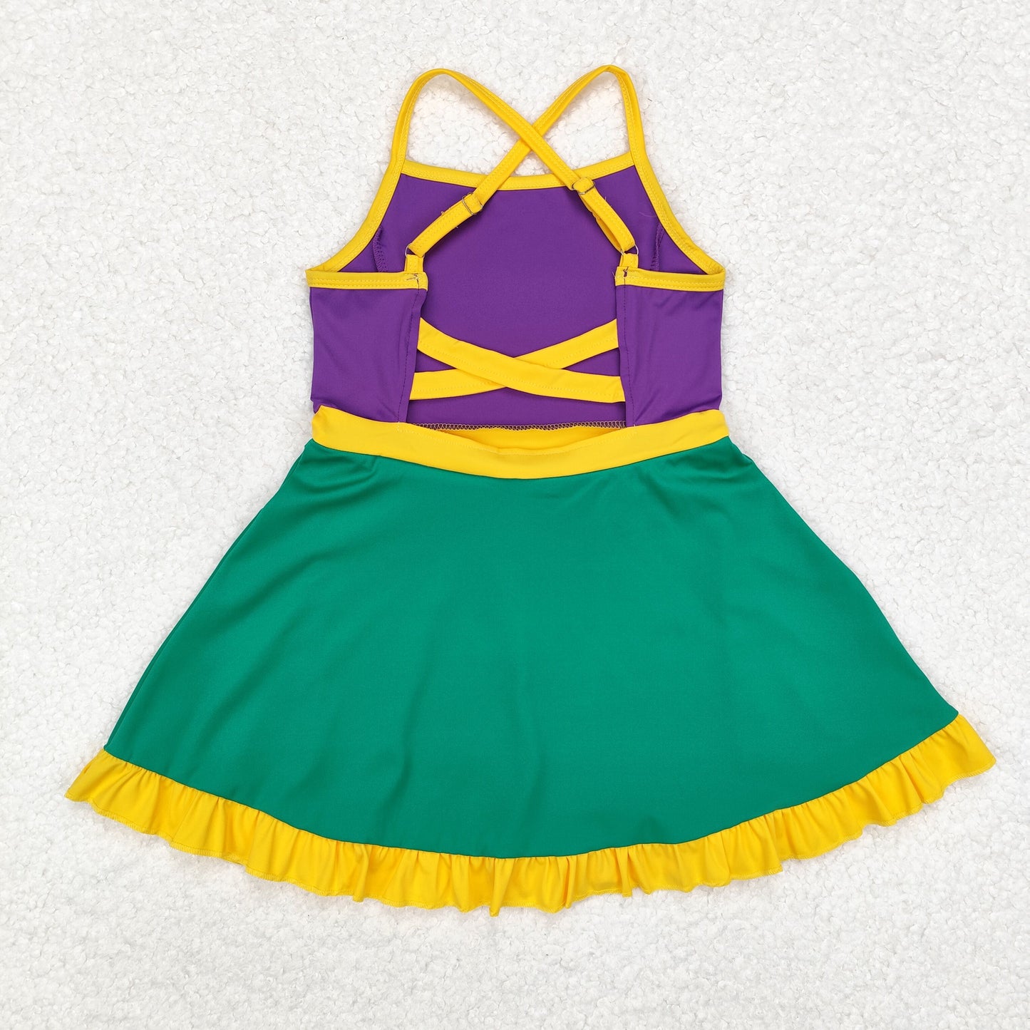 4 Styles Purple Green Yellow Color Girls Mardi Gras Yoga Clothes Sisters Wear