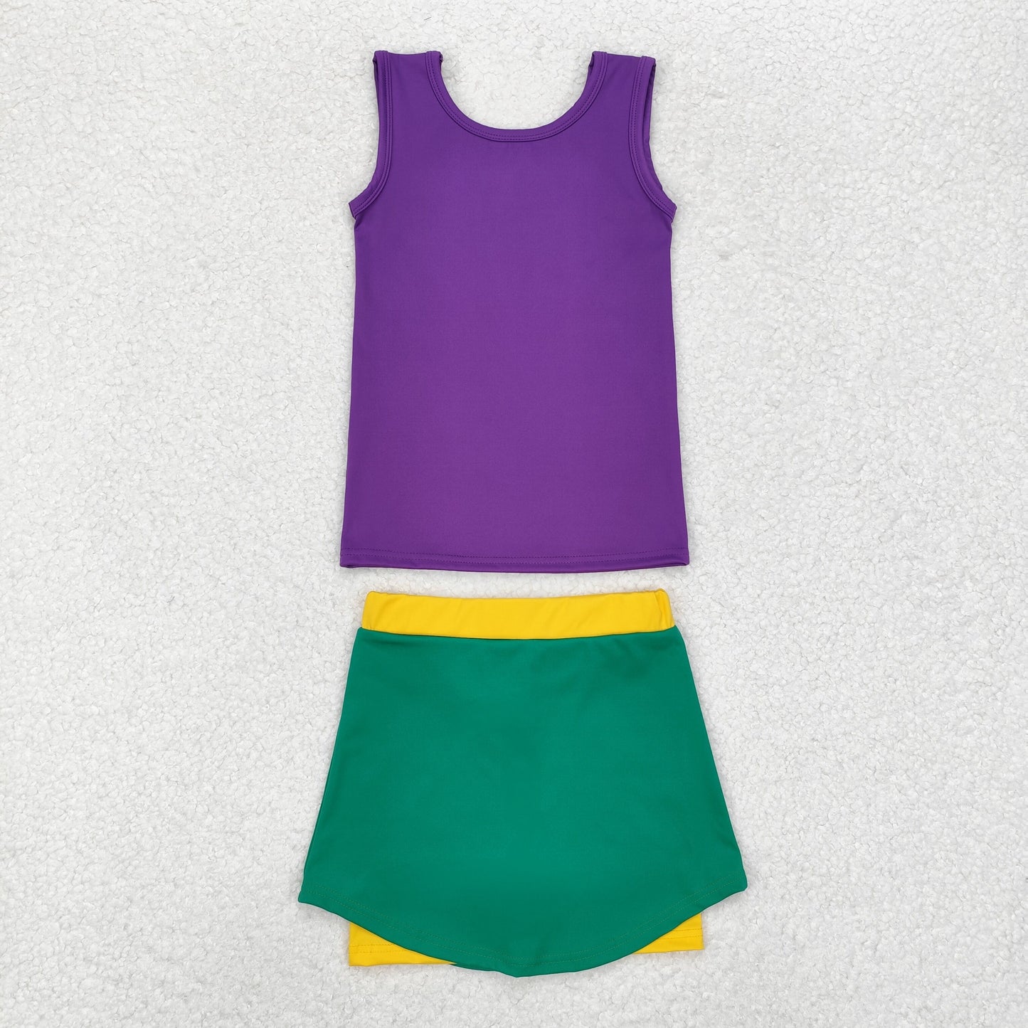 4 Styles Purple Green Yellow Color Girls Mardi Gras Yoga Clothes Sisters Wear