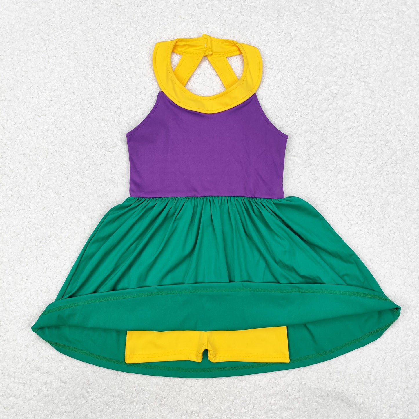 4 Styles Purple Green Yellow Color Girls Mardi Gras Yoga Clothes Sisters Wear