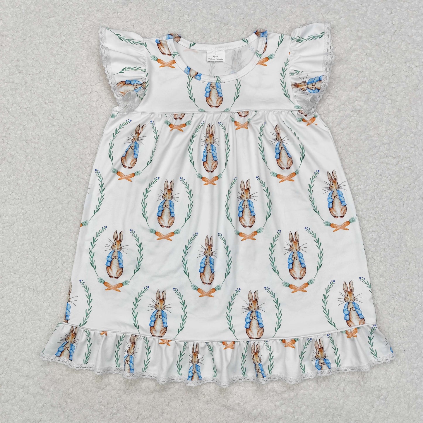 Cartoon Bunny Carrot Print Sisters Easter Matching Clothes