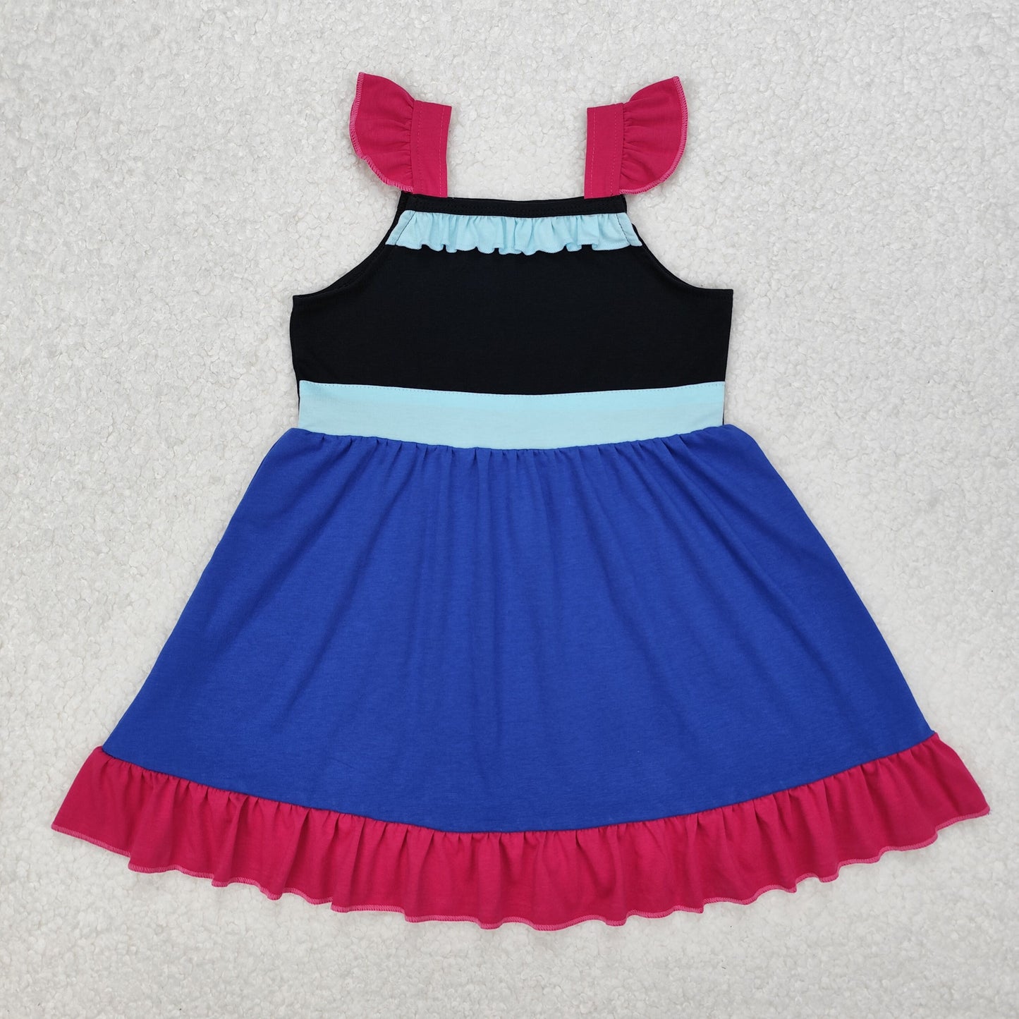 8 Design Cartoon Princess Girls Summer Knee Length Dress Sisters Wear