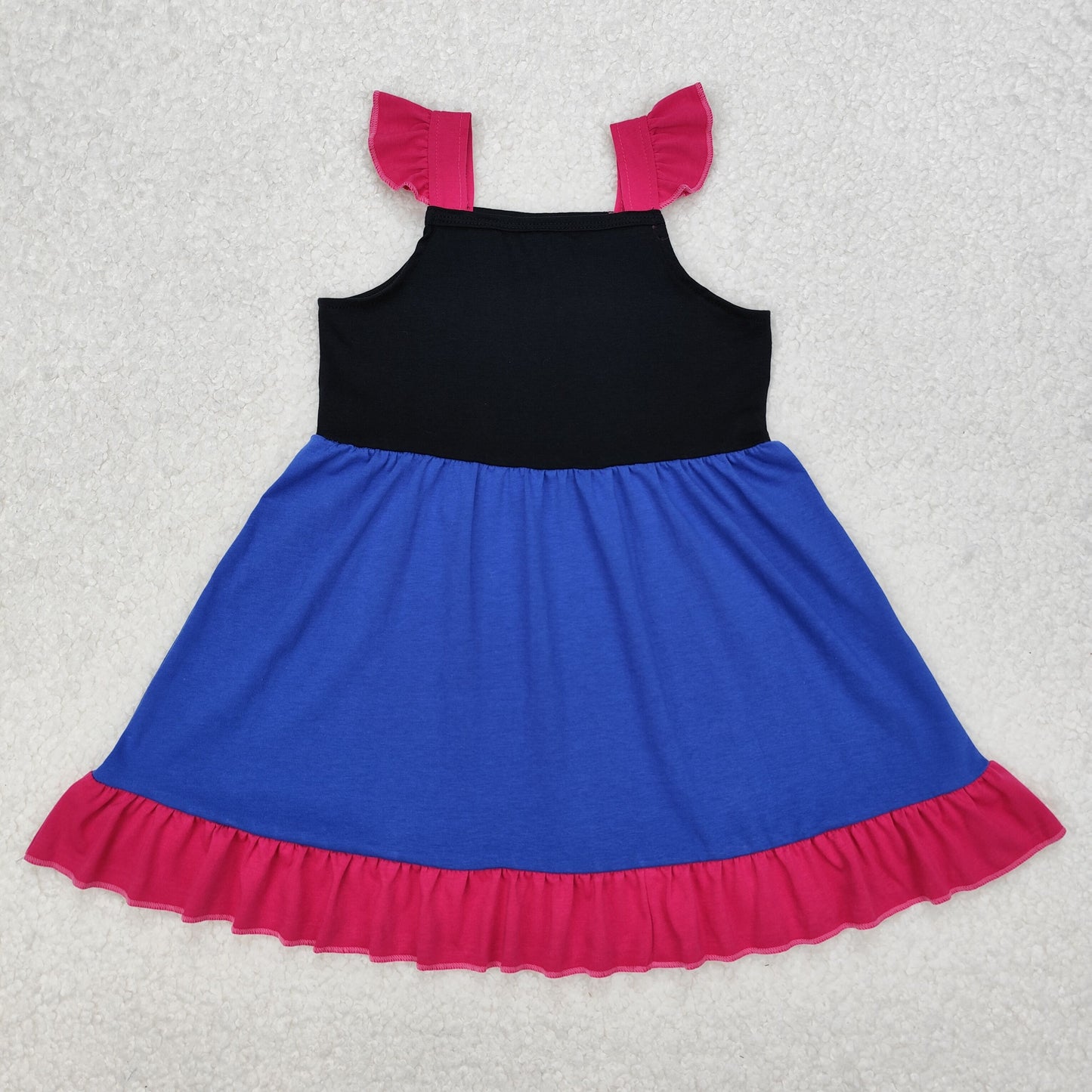 8 Design Cartoon Princess Girls Summer Knee Length Dress Sisters Wear