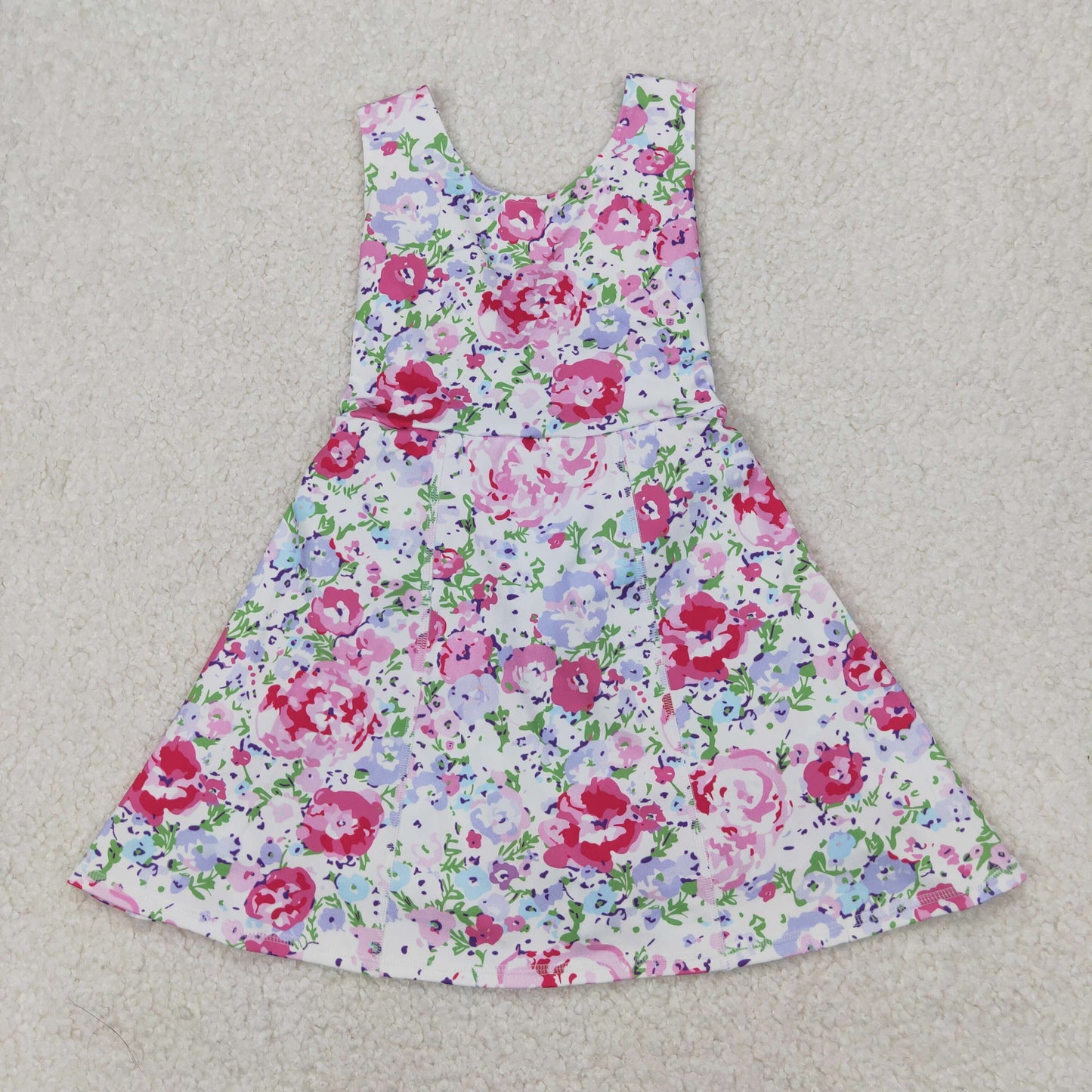 Flowers Print Girls Summer Shorts Yoga Dress & Outfits Sisters Sports Wear
