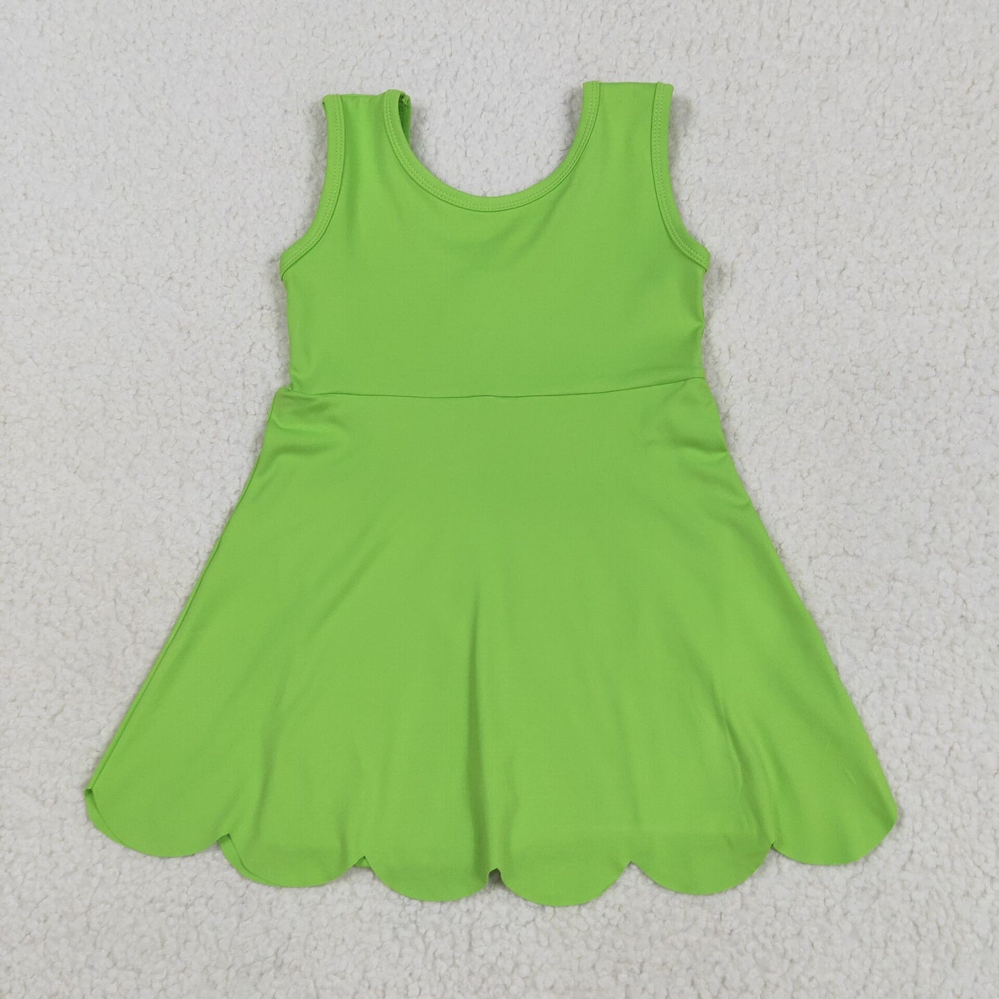 GSD2351 Green Color Girls Summer Knee Length Shorts Yoga Dress