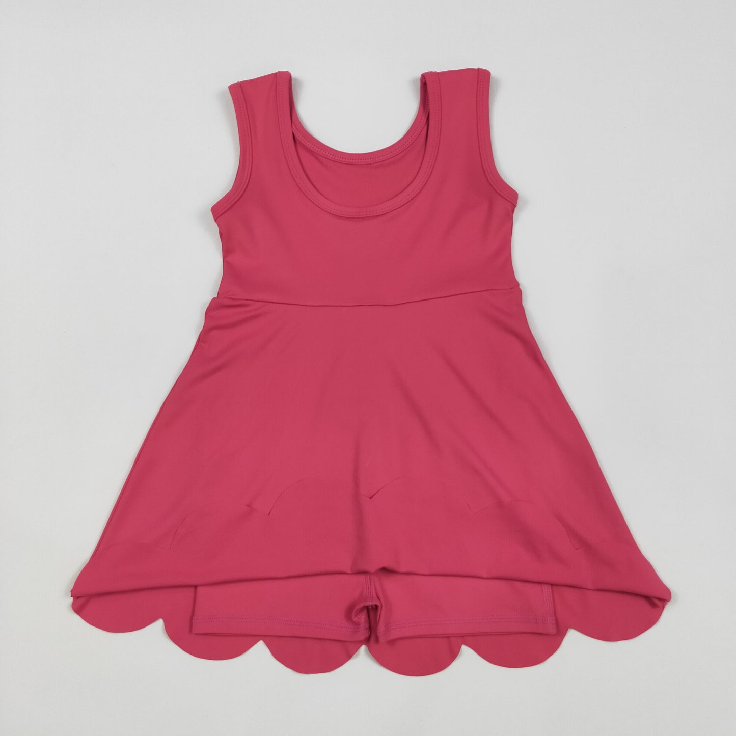 GSD2352 Hot Pink Color Girls Summer Knee Length Shorts Yoga Dress