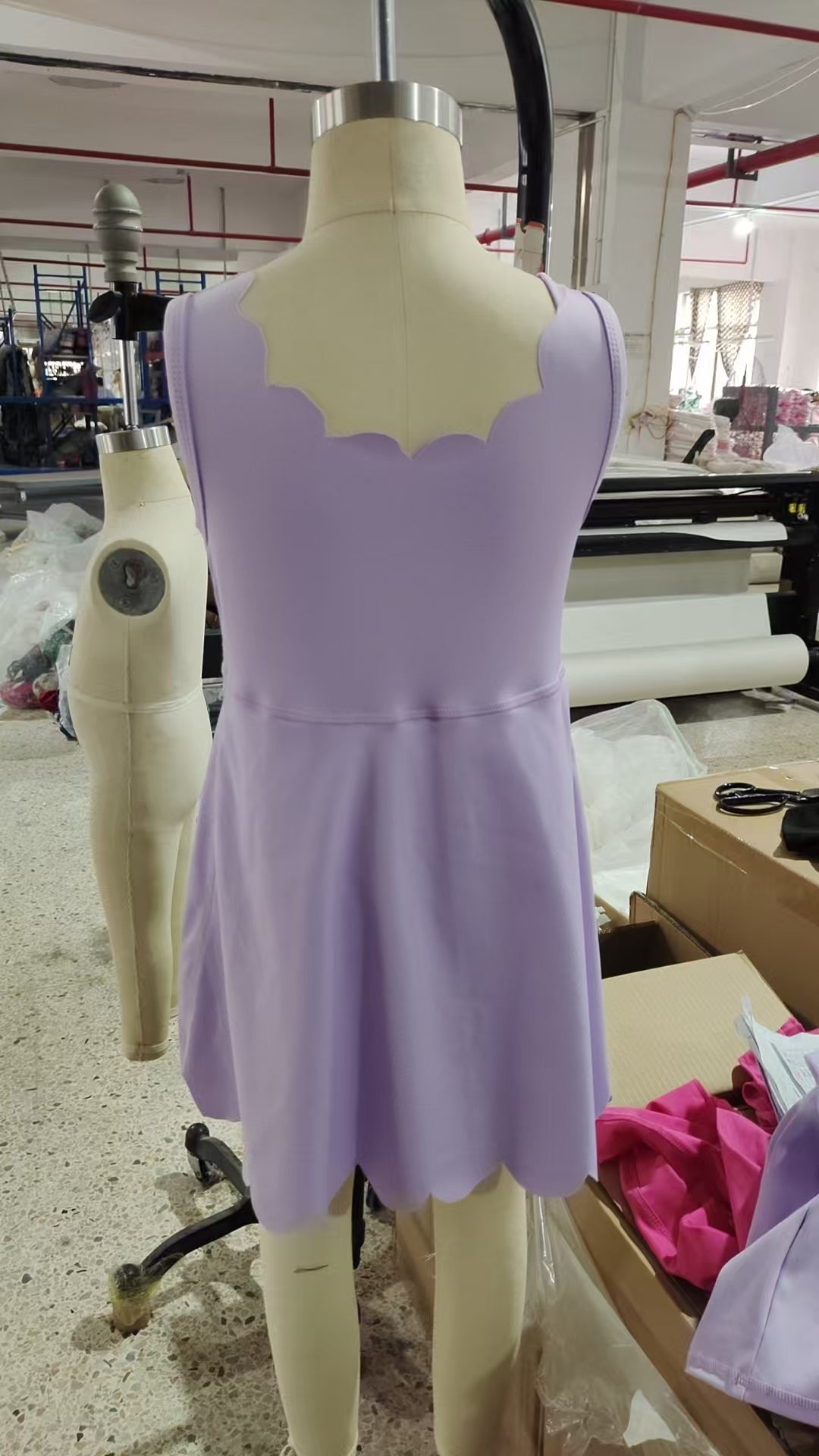 GSD2372 Purple Color Girls Summer Knee Length Yoga Dress