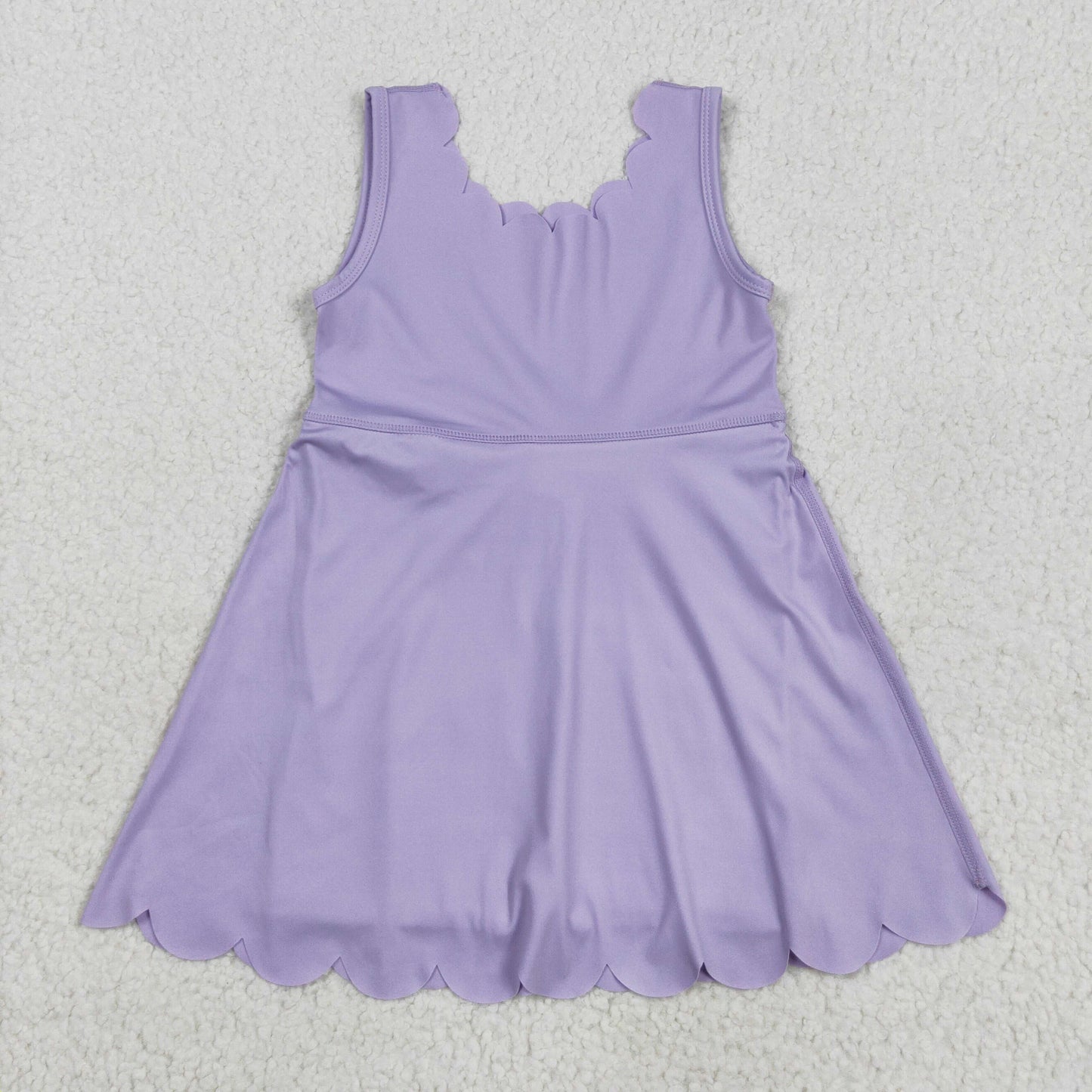 GSD2372 Purple Color Girls Summer Knee Length Yoga Dress