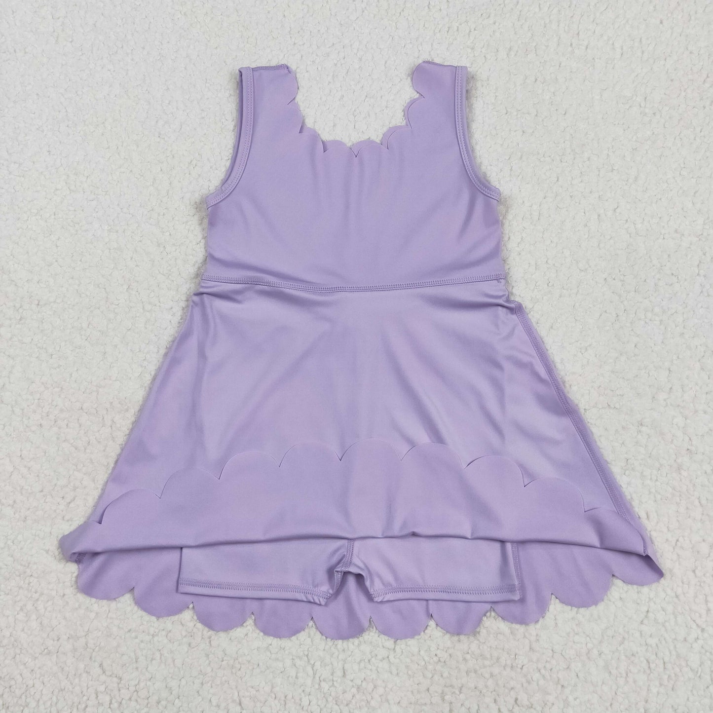 GSD2372 Purple Color Girls Summer Knee Length Yoga Dress