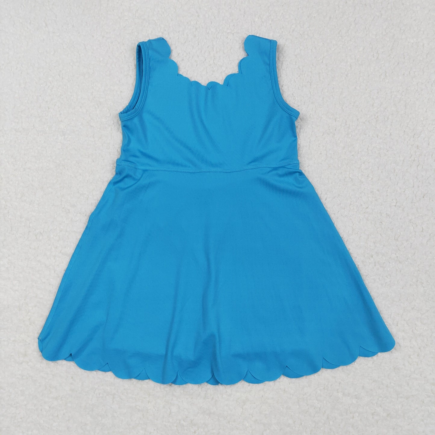 GSD2375 Blue Color Girls Summer Knee Length Yoga Dress