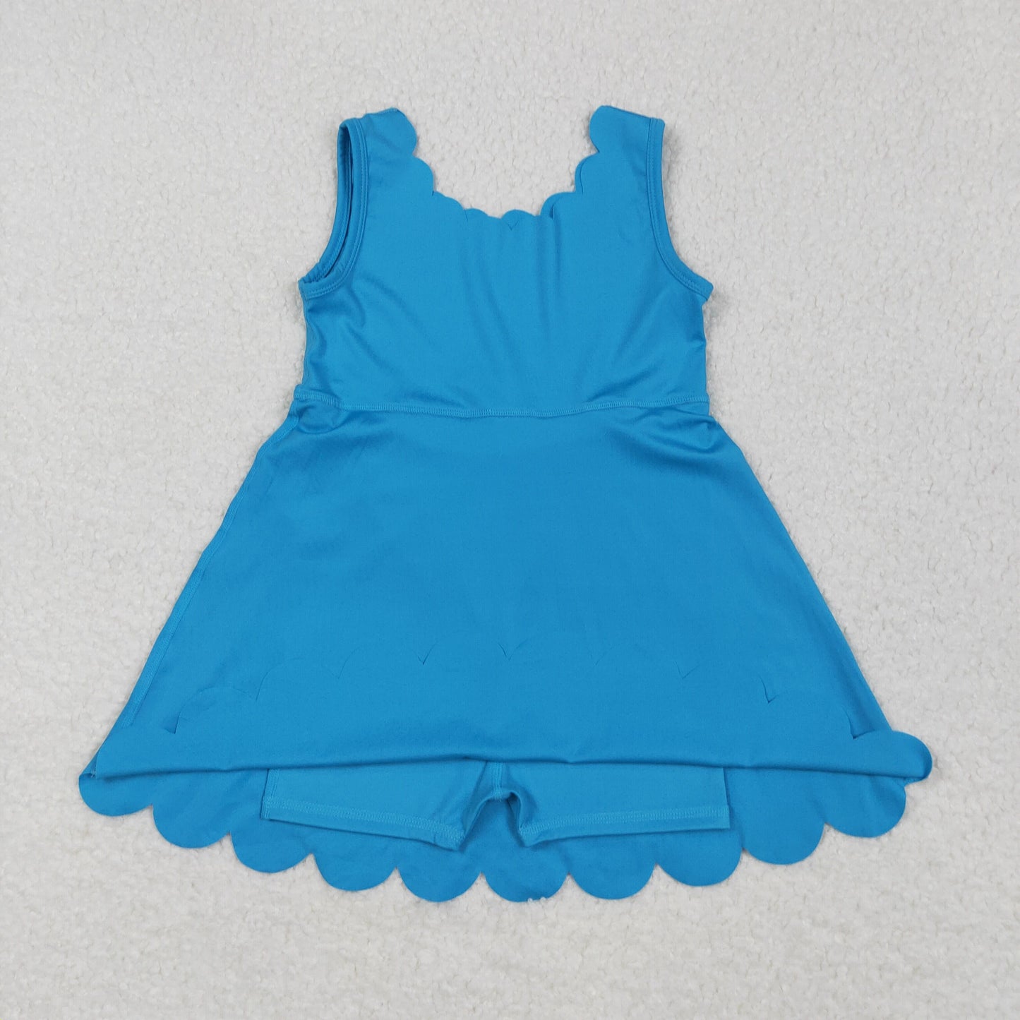 GSD2375 Blue Color Girls Summer Knee Length Yoga Dress