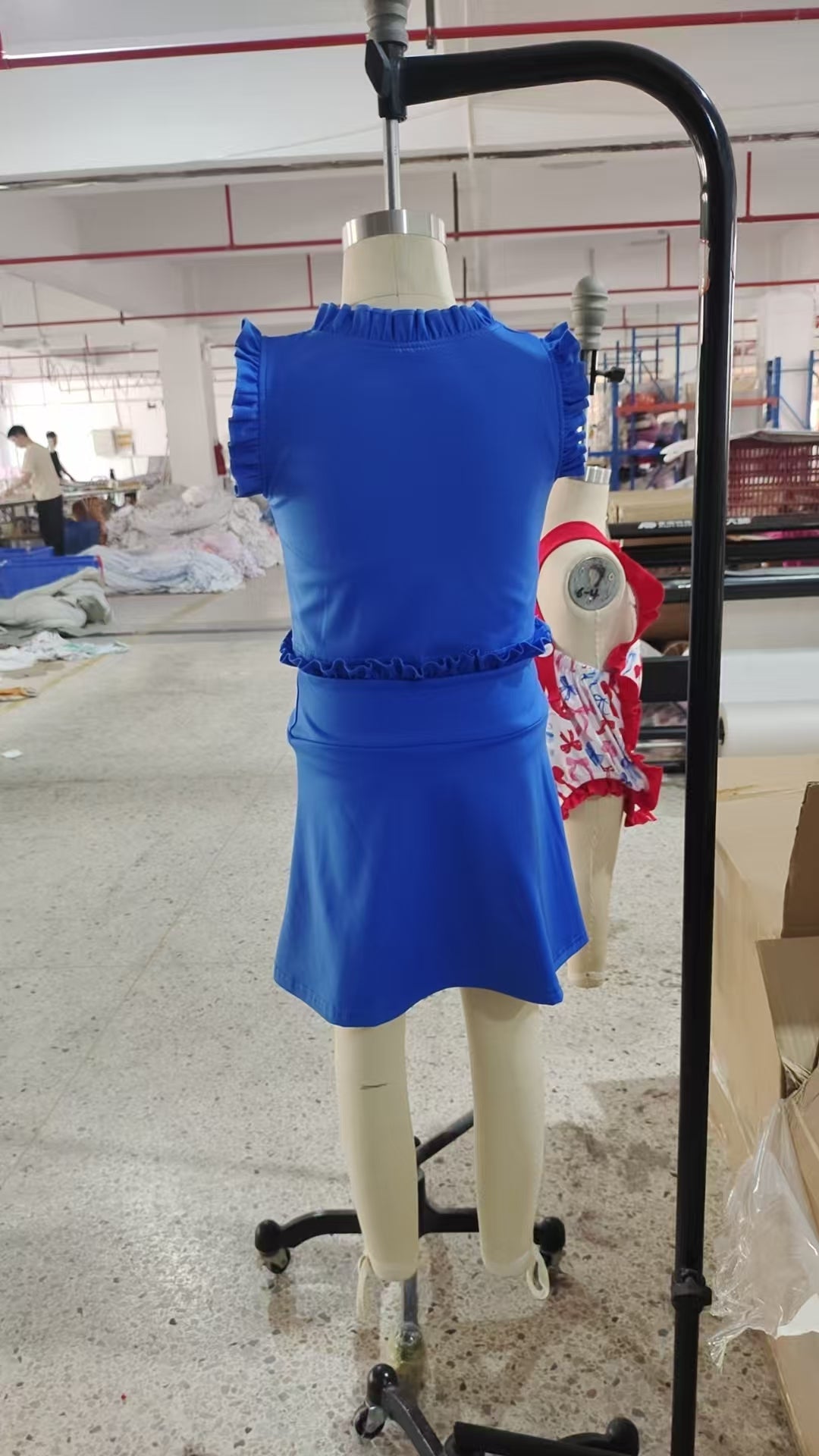 GSD2391 Blue Tank Top Skirts Shorts Girls Summer Yoga Outfits