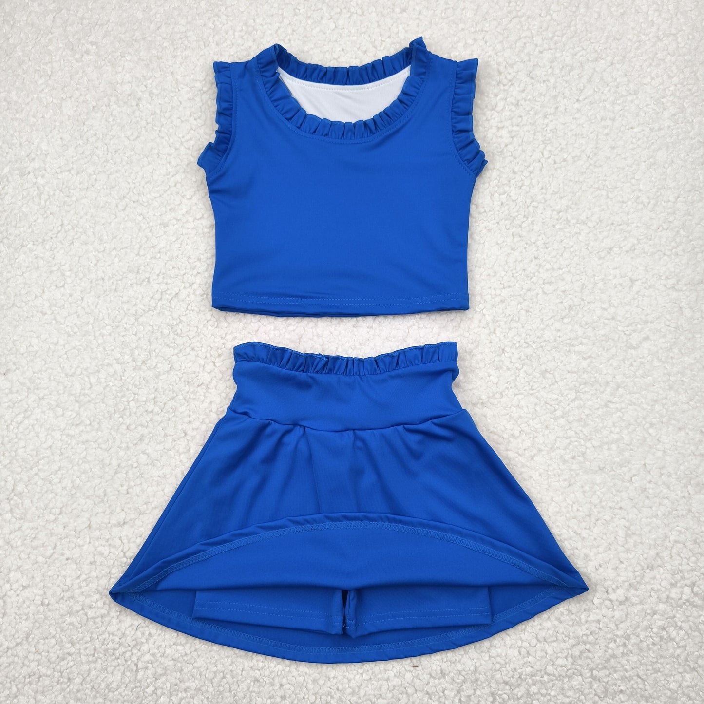 GSD2391 Blue Tank Top Skirts Shorts Girls Summer Yoga Outfits