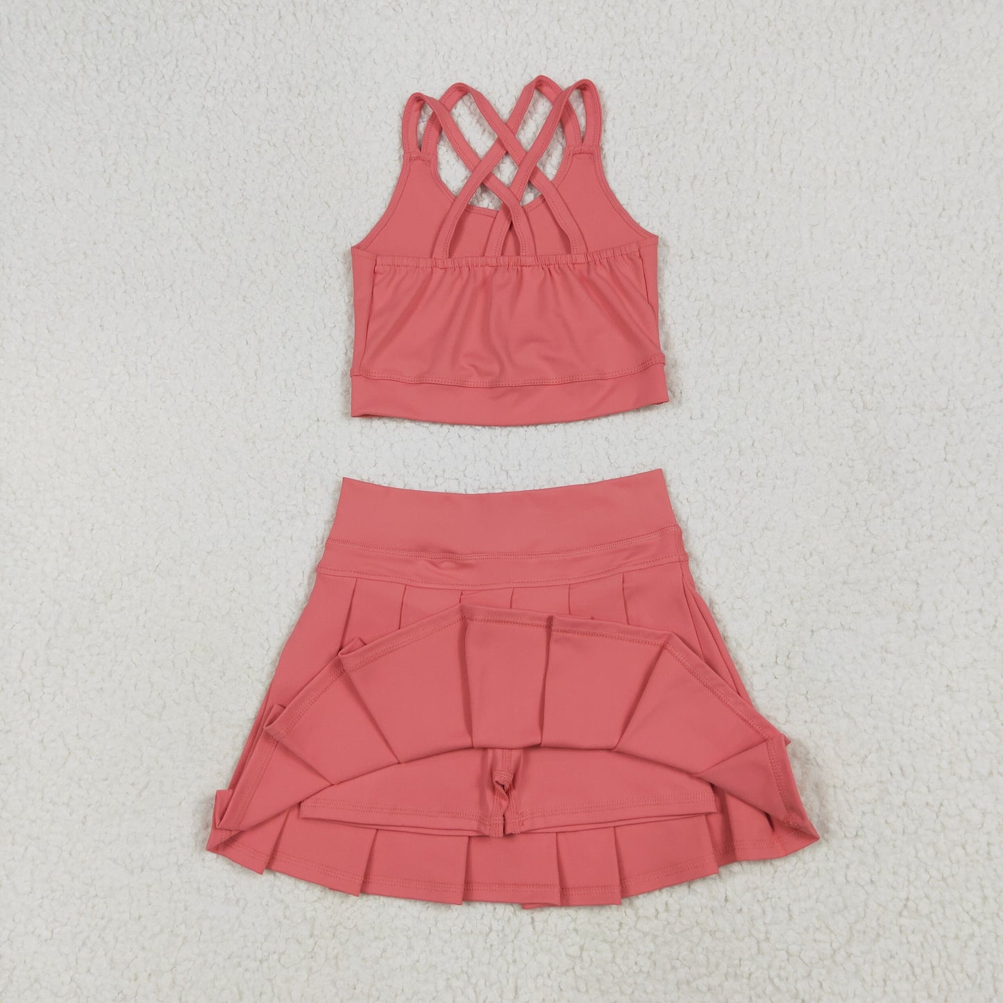 GSD2436 Watermelon Tank Top Skirts Shorts Girls Summer Yoga Outfits