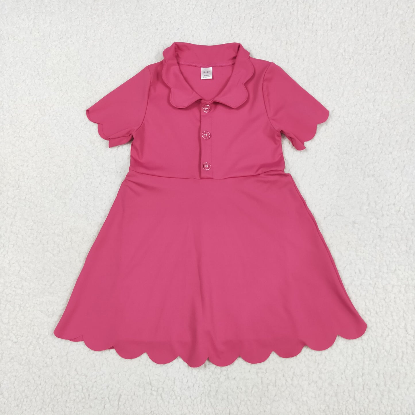 3 Colors Girls Summer Knee Length Yoga Buttons Dress Sisters Wear
