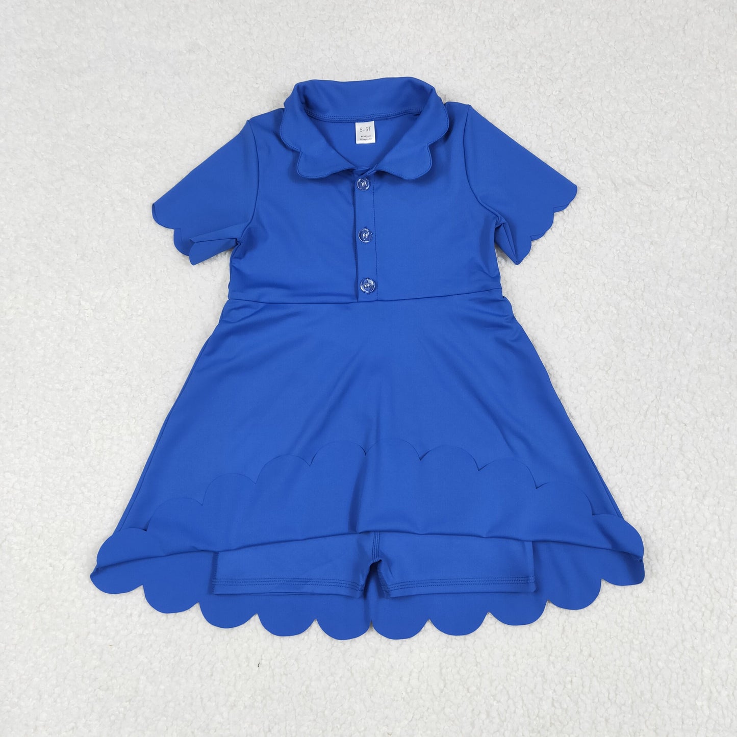 3 Colors Girls Summer Knee Length Yoga Buttons Dress Sisters Wear