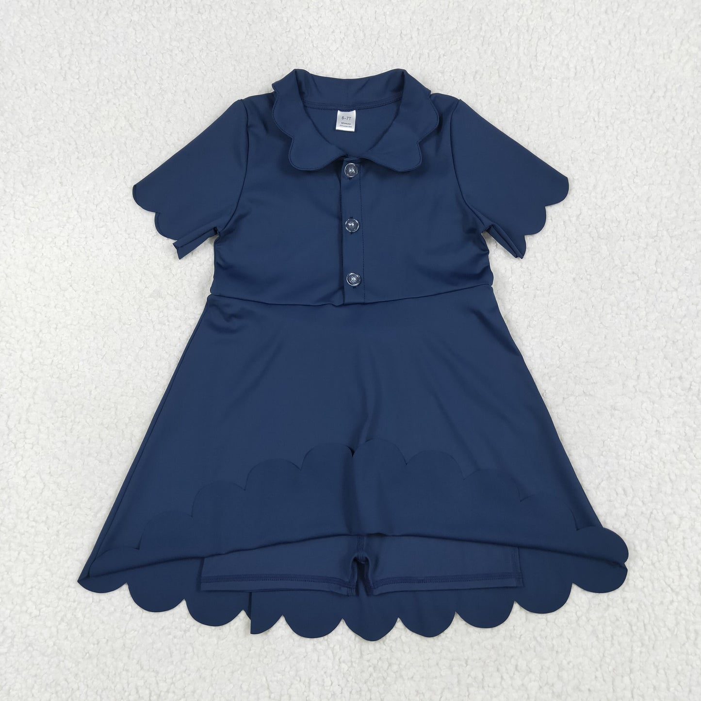 3 Colors Girls Summer Knee Length Yoga Buttons Dress Sisters Wear