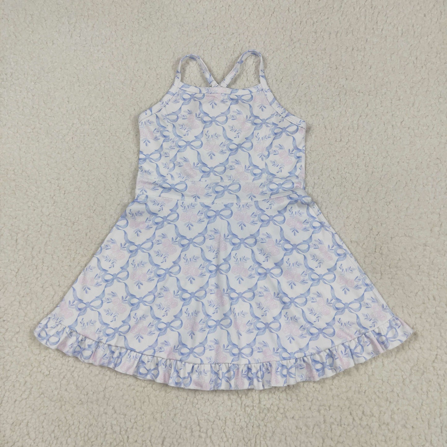 8 Print Flowers Girls Summer Knee Length Shorts Yoga Dress Sisters Wear