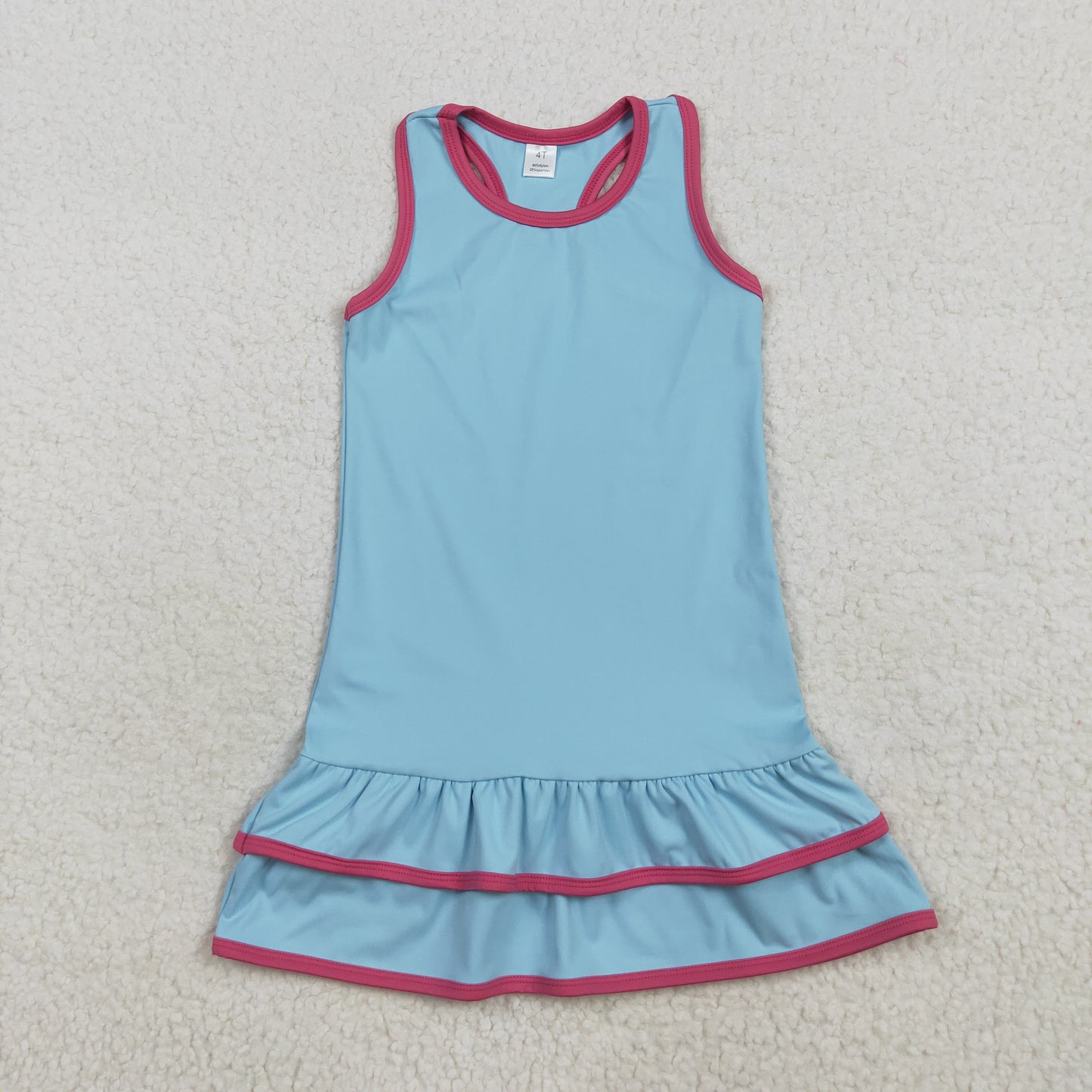 2 Colors Girls Summer Knee Length Yoga Dress Sisters Wear