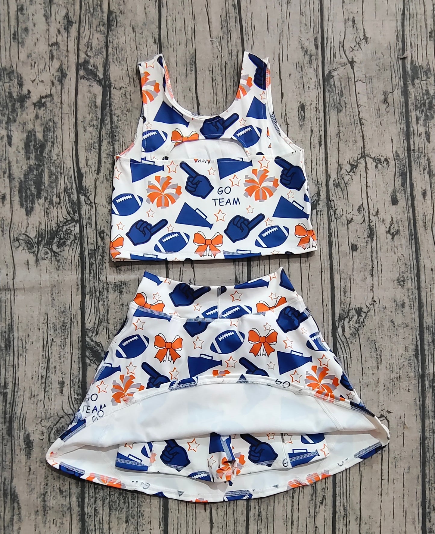 (Pre-order)GSD2694 Cheer Team's Houston Astros Navy Bows Tank Top Shorts Skirts Girls Summer Yoga Outfits
