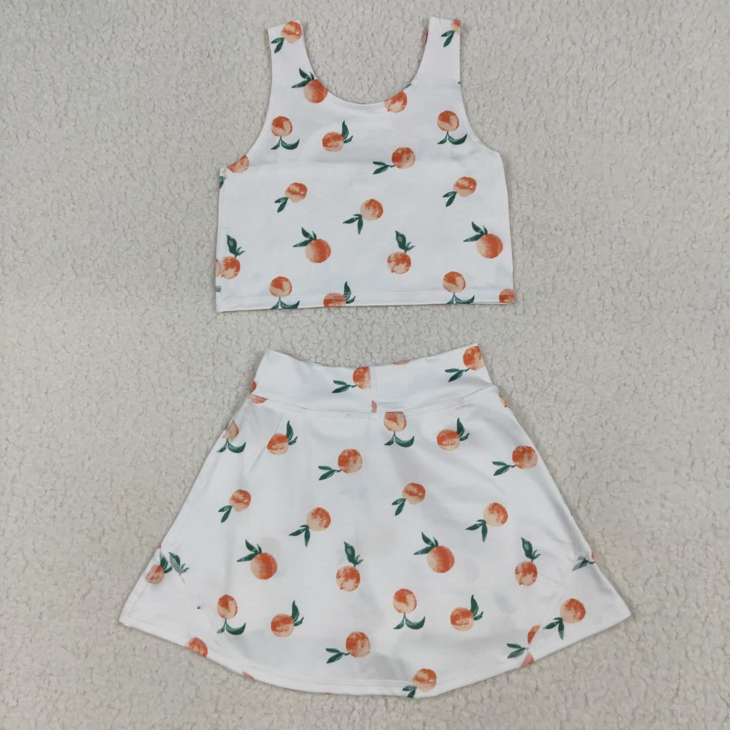 6 Colors Tank Top Skirts Shorts Girls Summer Yoga Clothes Set Sisters Wear
