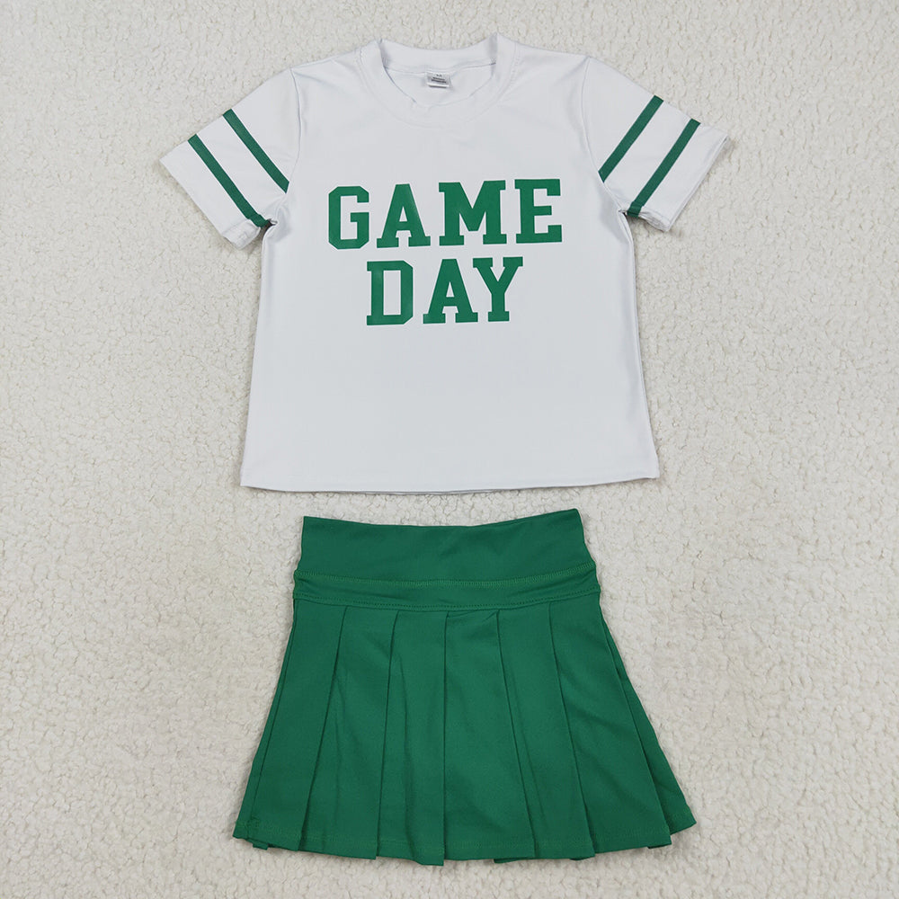 7 Colors Game Day Vinyl Top Skirts Girls Summer Yoga Outfits Sisters Wear