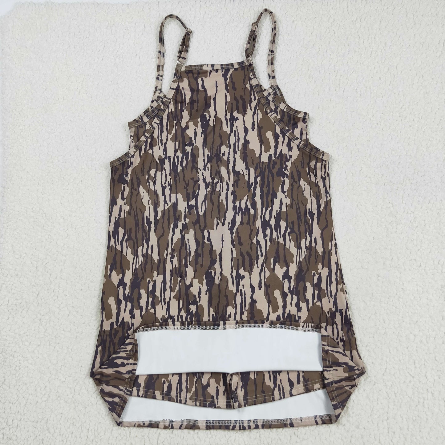 GSD2744 Adult Camo Print Strap Pockets Woman Summer Yoga Dress