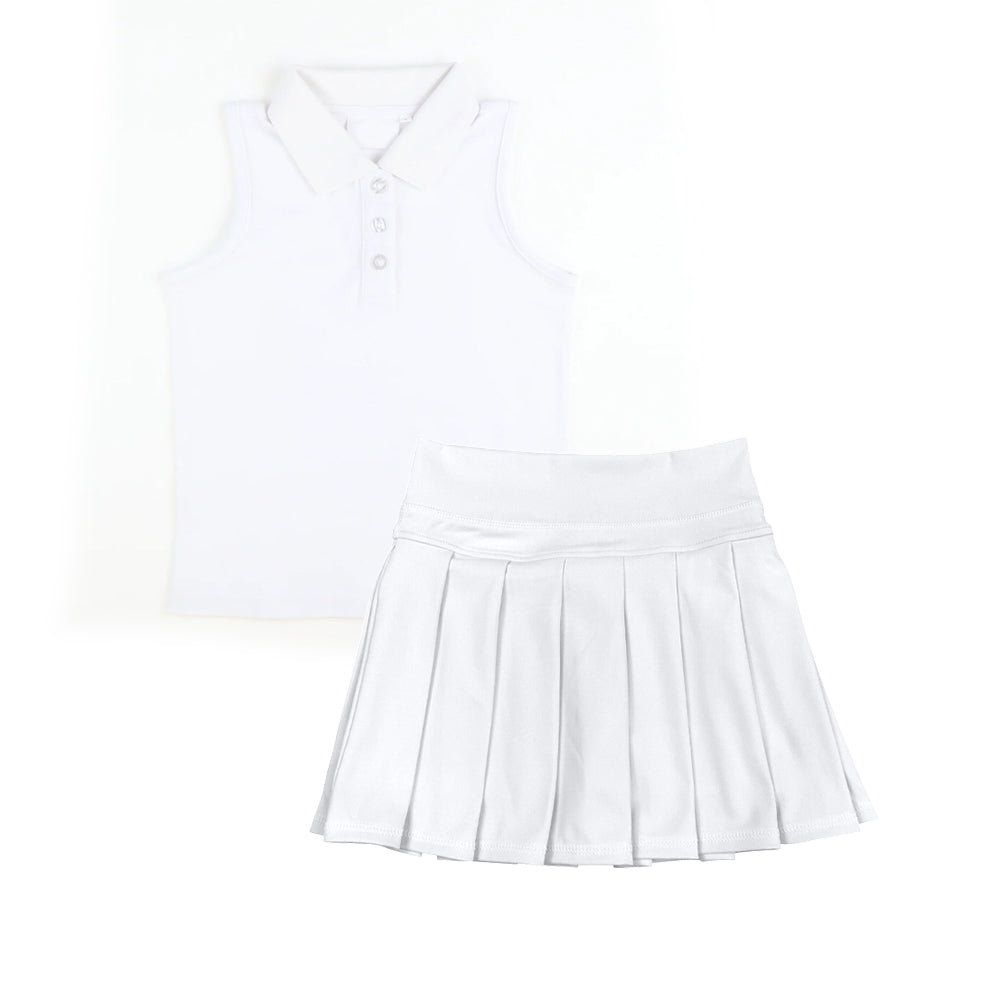 (Pre-order)GSD2793 White Tank Top Skirts Shorts Girls Summer Yoga Outfits