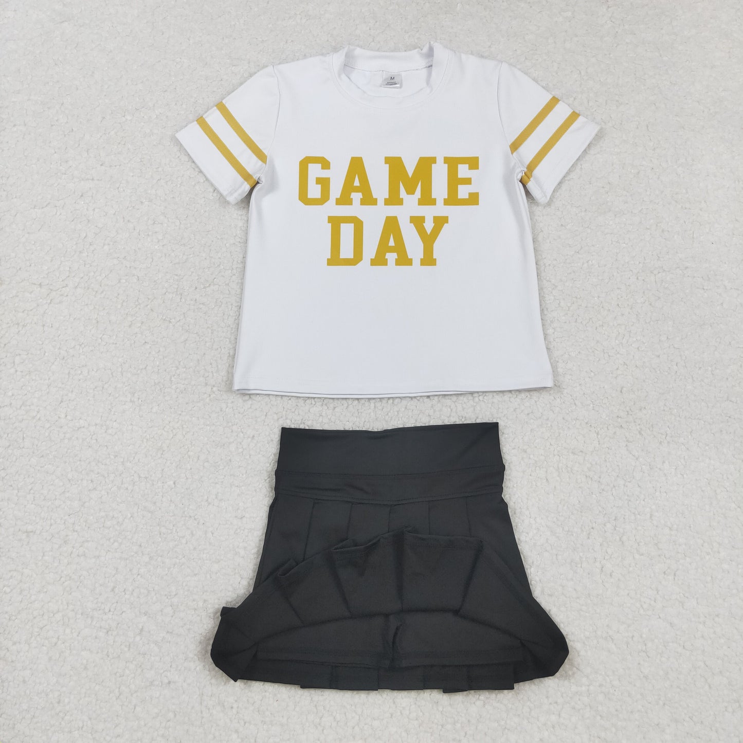 7 Colors Game Day Vinyl Top Skirts Girls Summer Yoga Outfits Sisters Wear