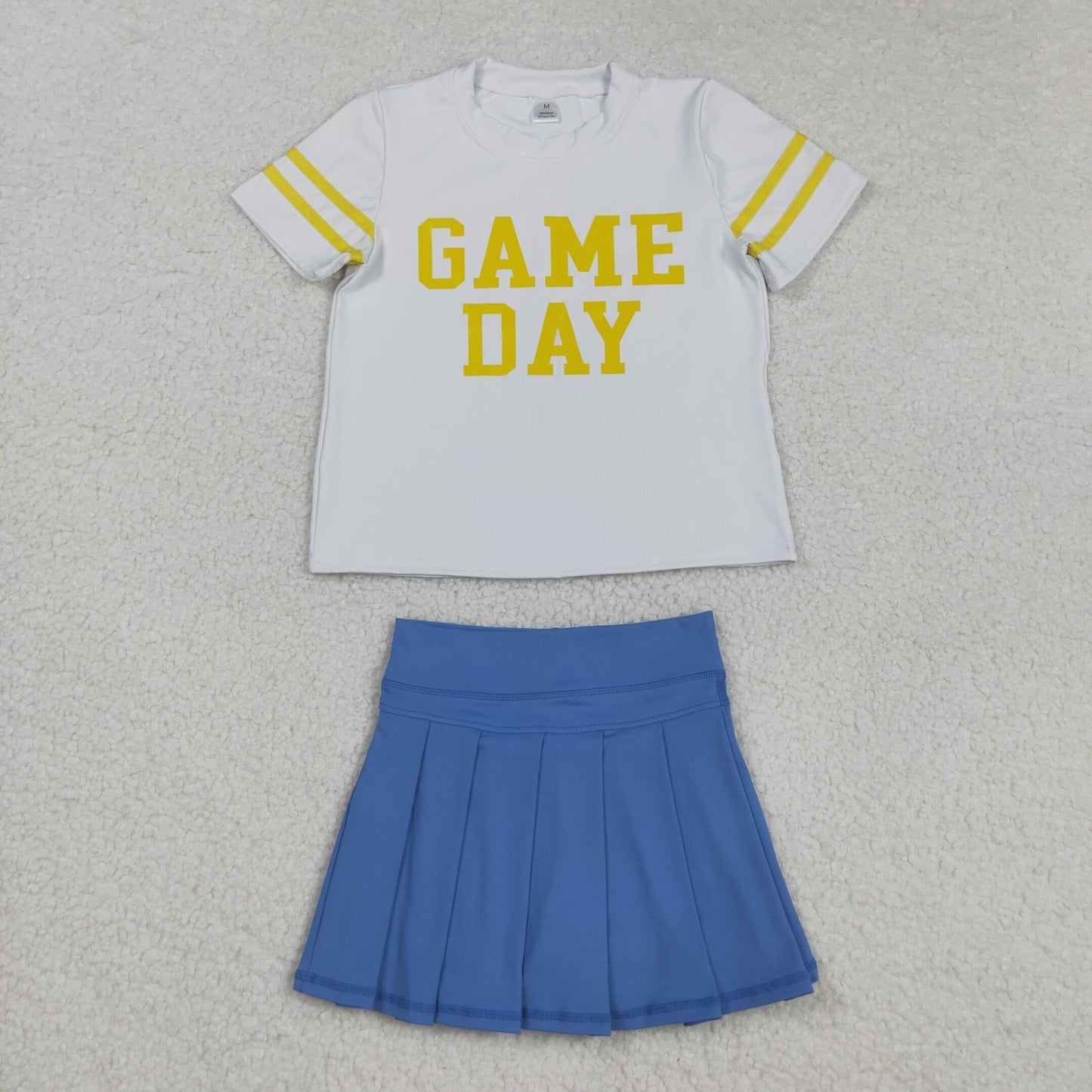 7 Colors Game Day Vinyl Top Skirts Girls Summer Yoga Outfits Sisters Wear