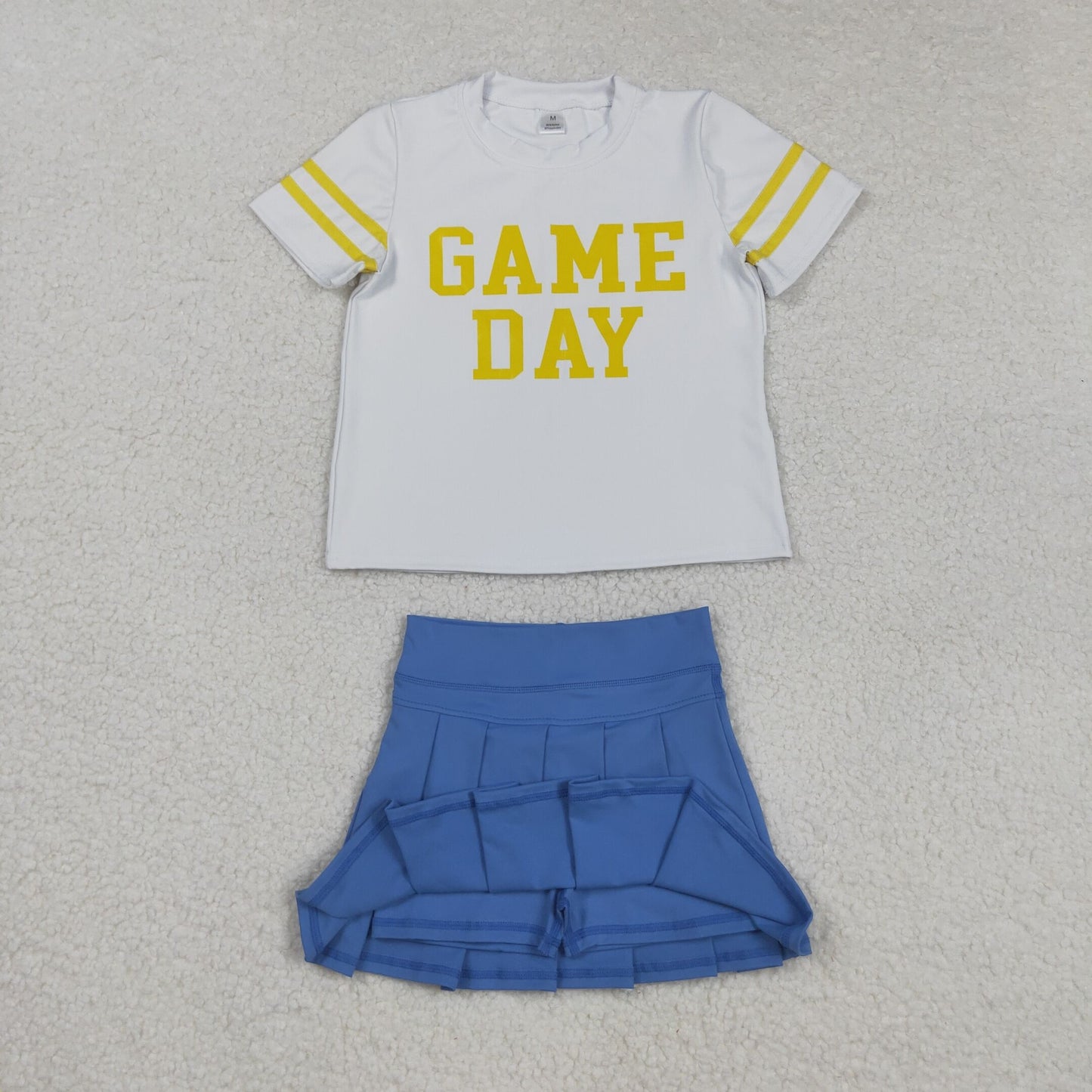 7 Colors Game Day Vinyl Top Skirts Girls Summer Yoga Outfits Sisters Wear