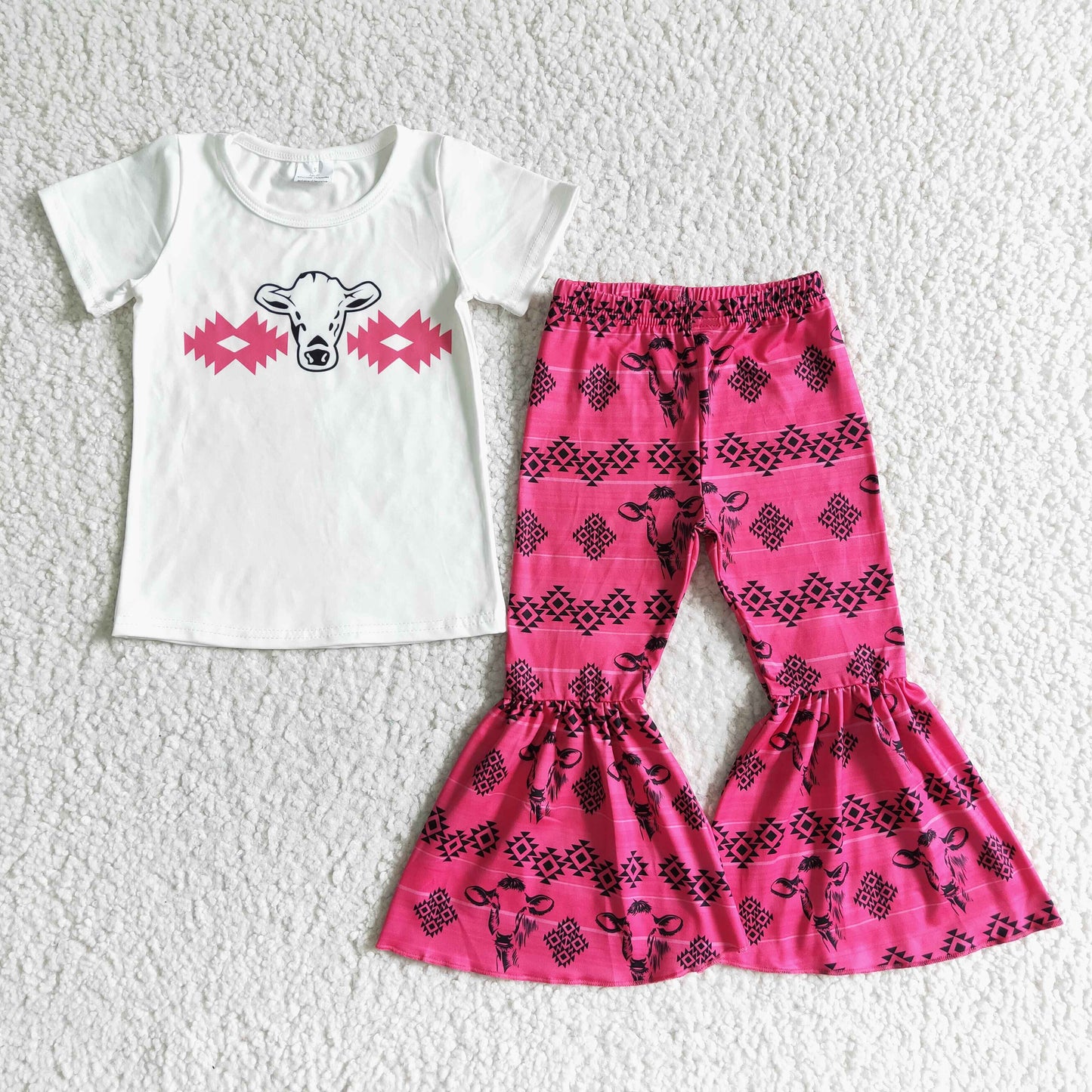(Promotion)Short sleeve bell bottom pants outfits GSPO0049