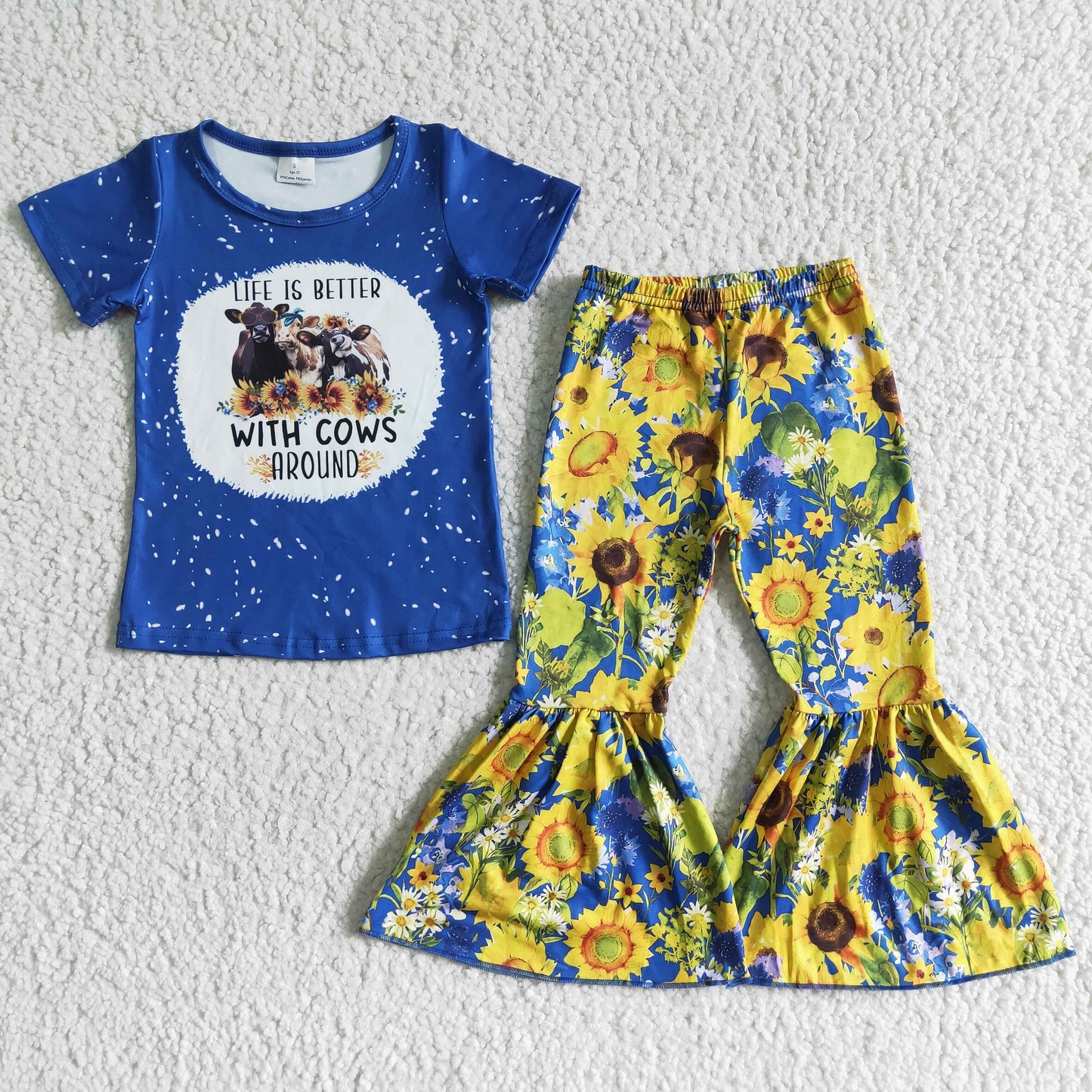 (Promotion)Short sleeve bell bottom pants outfits GSPO0071